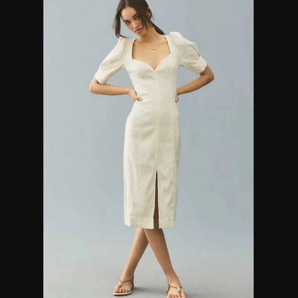 Anthropologie Pilcro Sweetheart Zip-Front Column Midi Dress Size S - Picture 1 of 7